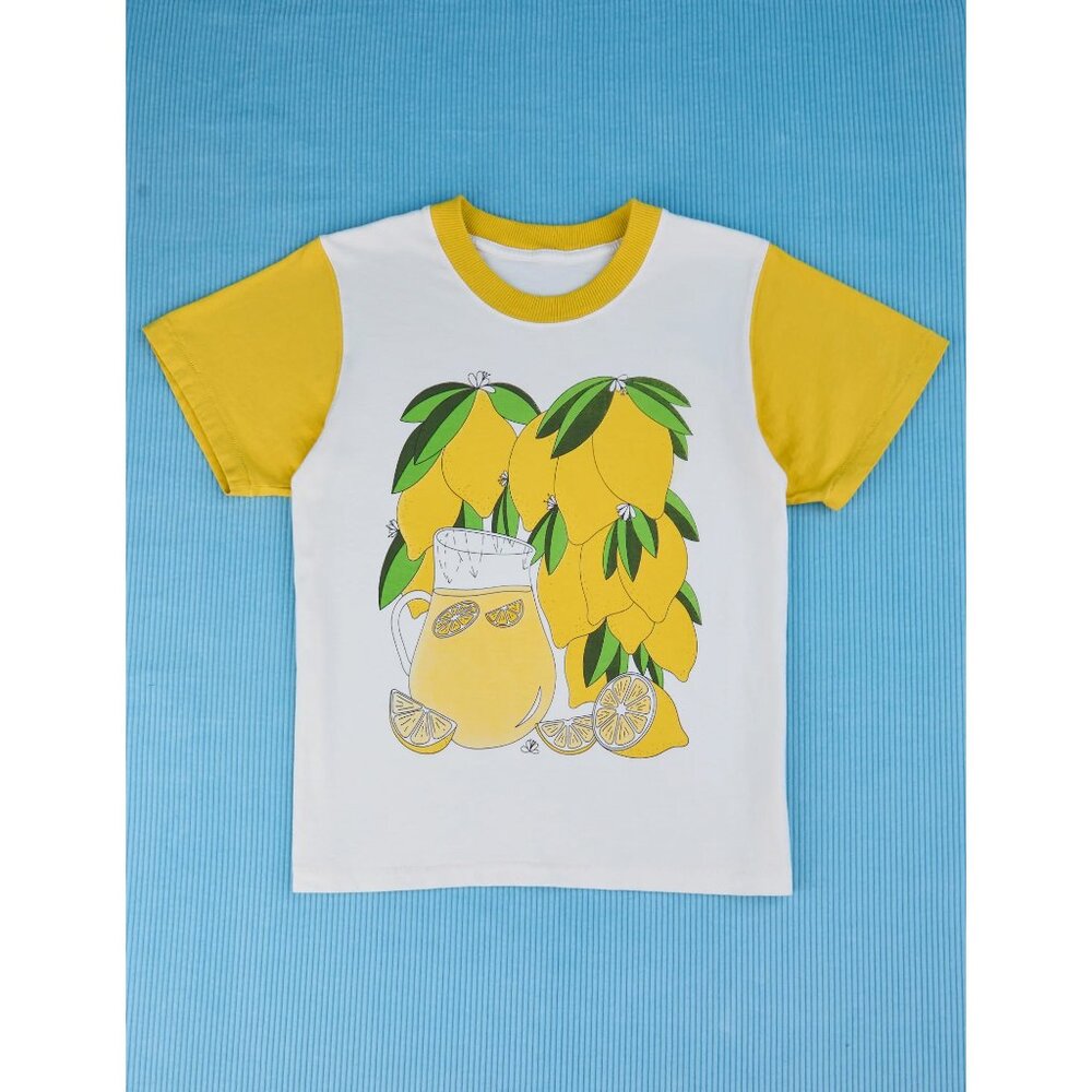 Big Bud Press Anniversary Tee, Lemon, XXS graphic screenprint